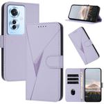 For OPPO Reno11 F / F25 Pro Triangle Pattern Buckle Clasp Leather Phone Case(Light Purple)