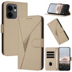 For OPPO Reno13 F 4G / 5G Triangle Pattern Buckle Clasp Leather Phone Case(Gold)
