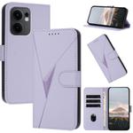 For OPPO Reno13 F 4G / 5G Triangle Pattern Buckle Clasp Leather Phone Case(Light Purple)