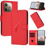 For OPPO A5 Pro 5G Triangle Pattern Buckle Clasp Leather Phone Case(Red)