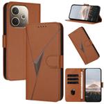 For OPPO A5 Pro 5G Triangle Pattern Buckle Clasp Leather Phone Case(Brown)