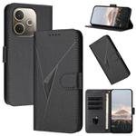 For OPPO A5 Pro 5G Triangle Pattern Buckle Clasp Leather Phone Case(Black)
