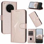For OPPO Find X8s Triangle Pattern Buckle Clasp Leather Phone Case(Rose Gold)