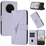 For OPPO Find X8s Triangle Pattern Buckle Clasp Leather Phone Case(Light Purple)
