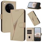 For OPPO Find X8s+ Triangle Pattern Buckle Clasp Leather Phone Case(Gold)