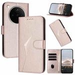 For OPPO Find X8s+ Triangle Pattern Buckle Clasp Leather Phone Case(Rose Gold)