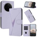 For OPPO Find X8s+ Triangle Pattern Buckle Clasp Leather Phone Case(Light Purple)