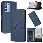 For OPPO Reno6 Pro+ 5G Triangle Pattern Buckle Clasp Leather Phone Case(Royal Blue)