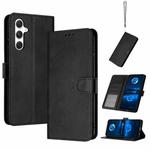For Samsung Galaxy S25+ / S24+ 5G Solid Calf Texture Flip Leather Phone Case(Black)