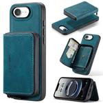 For iPhone 16e JEEHOOD J02 Magnetic Zipper Horizontal Flip Leather Phone Case(Blue)