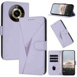 For Realme 11 Pro Triangle Pattern Buckle Clasp Leather Phone Case(Light Purple)