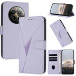 For Realme 12 Pro Triangle Pattern Buckle Clasp Leather Phone Case(Light Purple)