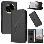 For Realme 13 Pro Triangle Pattern Buckle Clasp Leather Phone Case(Black)