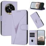 For Realme 13 Pro+ Triangle Pattern Buckle Clasp Leather Phone Case(Light Purple)