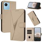 For Realme C30 Triangle Pattern Buckle Clasp Leather Phone Case(Gold)