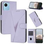 For Realme C30 Triangle Pattern Buckle Clasp Leather Phone Case(Light Purple)