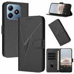 For Realme C63 Triangle Pattern Buckle Clasp Leather Phone Case(Black)