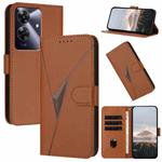 For Realme Note 60 Triangle Pattern Buckle Clasp Leather Phone Case(Brown)