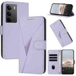 For Realme C75 Global Triangle Pattern Buckle Clasp Leather Phone Case(Light Purple)