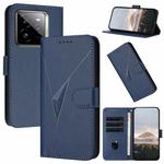 For Realme GT7 Pro Triangle Pattern Buckle Clasp Leather Phone Case(Royal Blue)