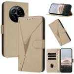 For Realme GT5 Pro Triangle Pattern Buckle Clasp Leather Phone Case(Gold)