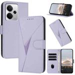 For Realme 14 / P3 5G Global Triangle Pattern Buckle Clasp Leather Phone Case(Light Purple)