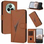 For Realme P3 Pro Triangle Pattern Buckle Clasp Leather Phone Case(Brown)