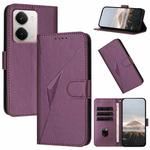 For Realme P3 Ultra 5G Triangle Pattern Buckle Clasp Leather Phone Case(Dark Purple)