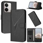 For Realme P3 Ultra 5G Triangle Pattern Buckle Clasp Leather Phone Case(Black)