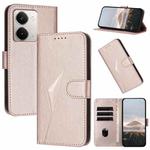 For Realme P3 Ultra 5G Triangle Pattern Buckle Clasp Leather Phone Case(Rose Gold)