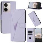 For Realme P3 Ultra 5G Triangle Pattern Buckle Clasp Leather Phone Case(Light Purple)