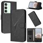 For Realme 14x Global Triangle Pattern Buckle Clasp Leather Phone Case(Black)