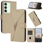 For Realme 14x Global Triangle Pattern Buckle Clasp Leather Phone Case(Gold)