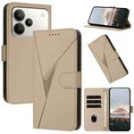 For Realme P4 5G Triangle Pattern Buckle Clasp Leather Phone Case(Gold)