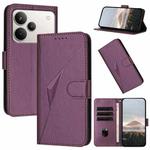 For Realme P4 Pro 5G Triangle Pattern Buckle Clasp Leather Phone Case(Dark Purple)