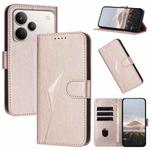 For Realme P4 Pro 5G Triangle Pattern Buckle Clasp Leather Phone Case(Rose Gold)