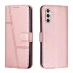For Samsung Galaxy S25 FE 5G Stitching Calf Texture Buckle Leather Phone Case(Rose Gold)
