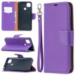 For Xiaomi Redmi 9C Litchi Texture Pure Color Horizontal Flip PU Leather Case with Holder & Card Slots & Wallet & Lanyard(Purple)