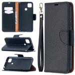 For Xiaomi Redmi 9C Litchi Texture Pure Color Horizontal Flip PU Leather Case with Holder & Card Slots & Wallet & Lanyard(Black)