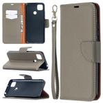 For Xiaomi Redmi 9C Litchi Texture Pure Color Horizontal Flip PU Leather Case with Holder & Card Slots & Wallet & Lanyard(Gray)