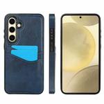 For Samsung Galaxy S24 FE 5G Litchi Leather Skin Card Slots Phone Case(Blue)
