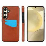For Samsung Galaxy S24 FE 5G Litchi Leather Skin Card Slots Phone Case(Brown)