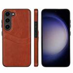 For Samsung Galaxy S25+ 5G Litchi Leather Skin Card Slots Phone Case(Brown)