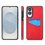 For Samsung Galaxy S25 Edge 5G Litchi Leather Skin Card Slots Phone Case(Red)