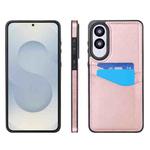For Samsung Galaxy S25 Edge 5G Litchi Leather Skin Card Slots Phone Case(Rose Gold)