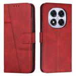 For Redmi Note 14 Pro 5G Stitching Calf Texture Buckle Leather Phone Case(Red)