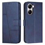 For Redmi Turbo 4 / Xiaomi Poco X7 Pro Stitching Calf Texture Buckle Leather Phone Case(Blue)