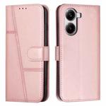 For Redmi Turbo 4 / Xiaomi Poco X7 Pro Stitching Calf Texture Buckle Leather Phone Case(Rose Gold)