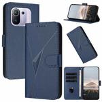 For Xiaomi Mi 11 Pro Triangle Pattern Buckle Clasp Leather Phone Case(Royal Blue)