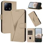 For Xiaomi 13 Pro Triangle Pattern Buckle Clasp Leather Phone Case(Gold)